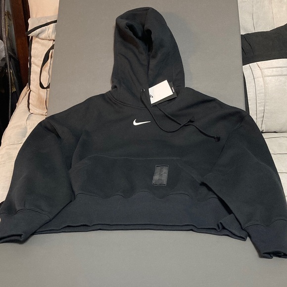 Nike Sweaters - Nike Black Hoodie with Swoosh Logo womens XXS